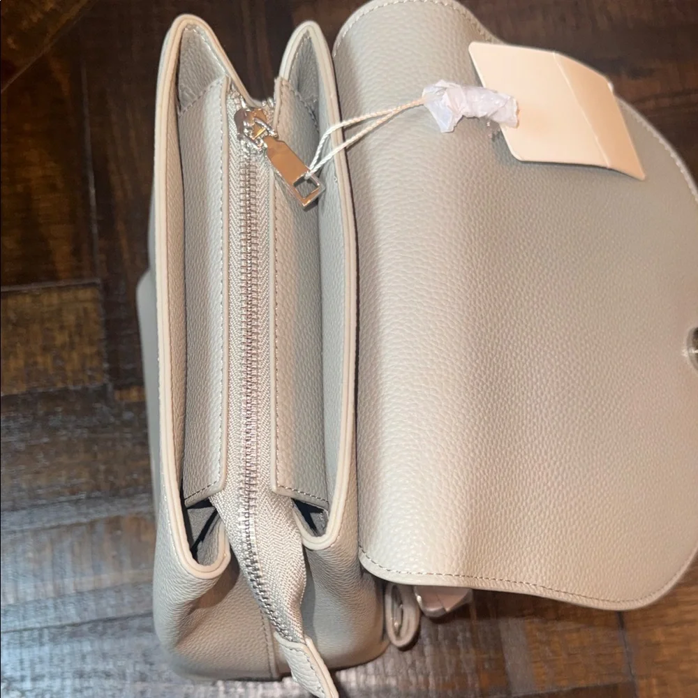 London Skye Gray Faux Leather Mini Backpack Top Handle NWT‎